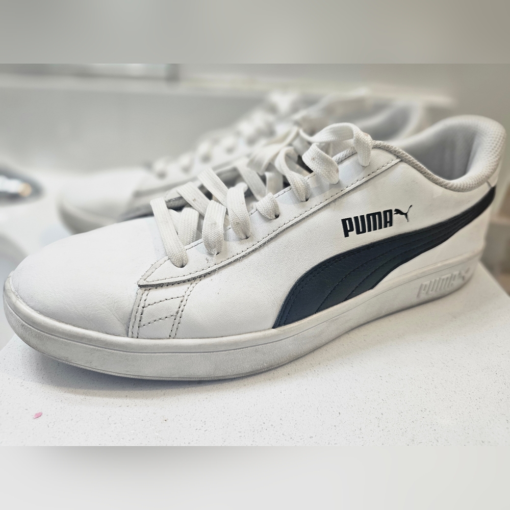 Puma White and Black Classic Sneakers